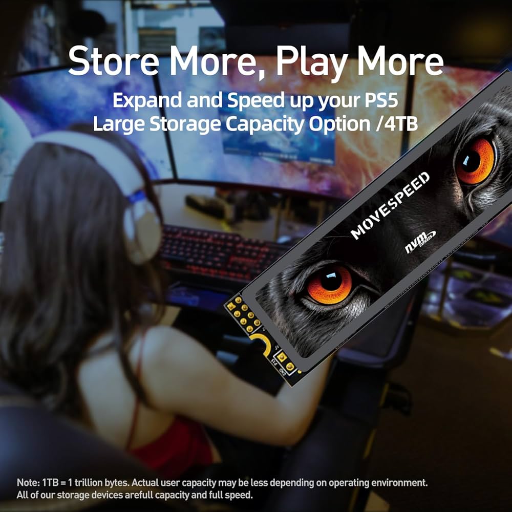 Amazon.com: MOVE SPEED HB7450 2TB SSD for PS5 with Heatsink